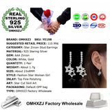 Zircon 925 Sterling Silver Stud Earrings for Party, Wedding