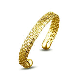 Personality OL Woman Party 925 Sterling Silver Cuff Bangle Bracelet