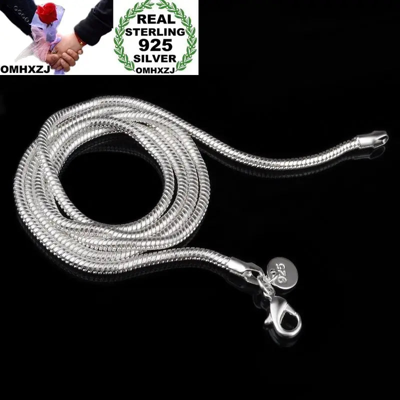 Unisex Silver Snake Chain Necklace 925 Sterling 2.4MM Wedding Gift