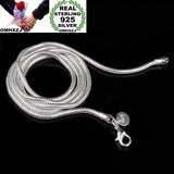 Unisex Silver Snake Chain Necklace 925 Sterling 2.4MM Wedding Gift