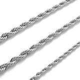 Unisex Wedding Gift Silver 3MM Rope Chain Necklace NC185
