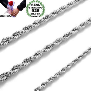 Unisex Wedding Gift Silver 3MM Rope Chain Necklace NC185