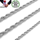 Unisex Wedding Gift Silver 3MM Rope Chain Necklace NC185