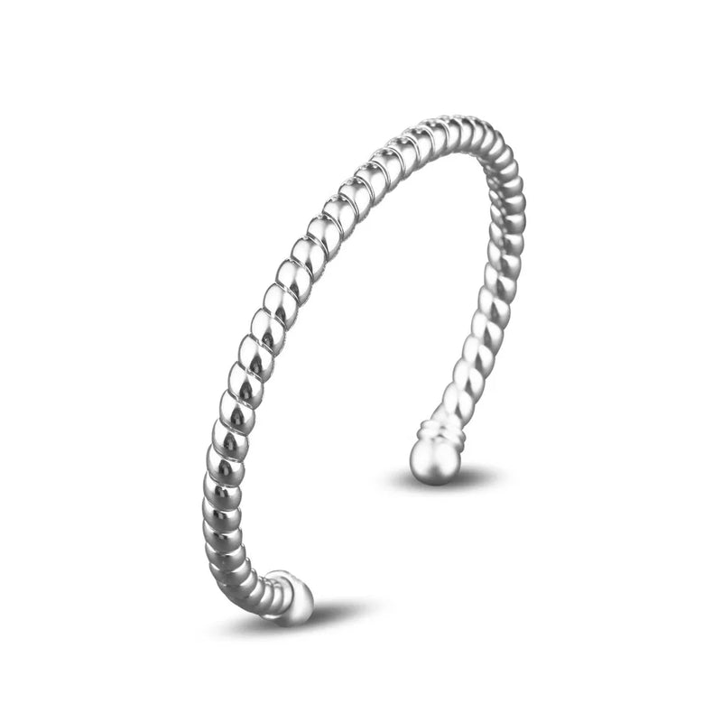 Personality Caterpillar Open Bracelet 925 Sterling Silver Cuff Bangle