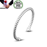 Personality Caterpillar Open Bracelet 925 Sterling Silver Cuff Bangle
