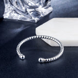 Personality Caterpillar Open Bracelet 925 Sterling Silver Cuff Bangle