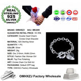 925 Silver Heart Circles Chain Cuff Bangle Bracelet