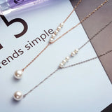 Pearls Long Tassel S925 Sterling Silver 18KT Rose Necklace