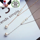 Pearls Long Tassel S925 Sterling Silver 18KT Rose Necklace