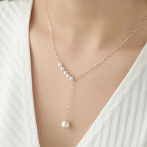 Personality Woman Girl Party Gift Pearls Long Tassel Necklace