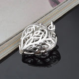 Party Gift Silver Hollow Heart 925 Sterling Silver Charm Pendant Necklace