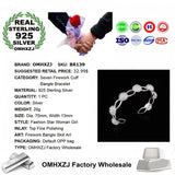 Seven Fireworks 925 Sterling Silver Cuff Bangle Bracelet