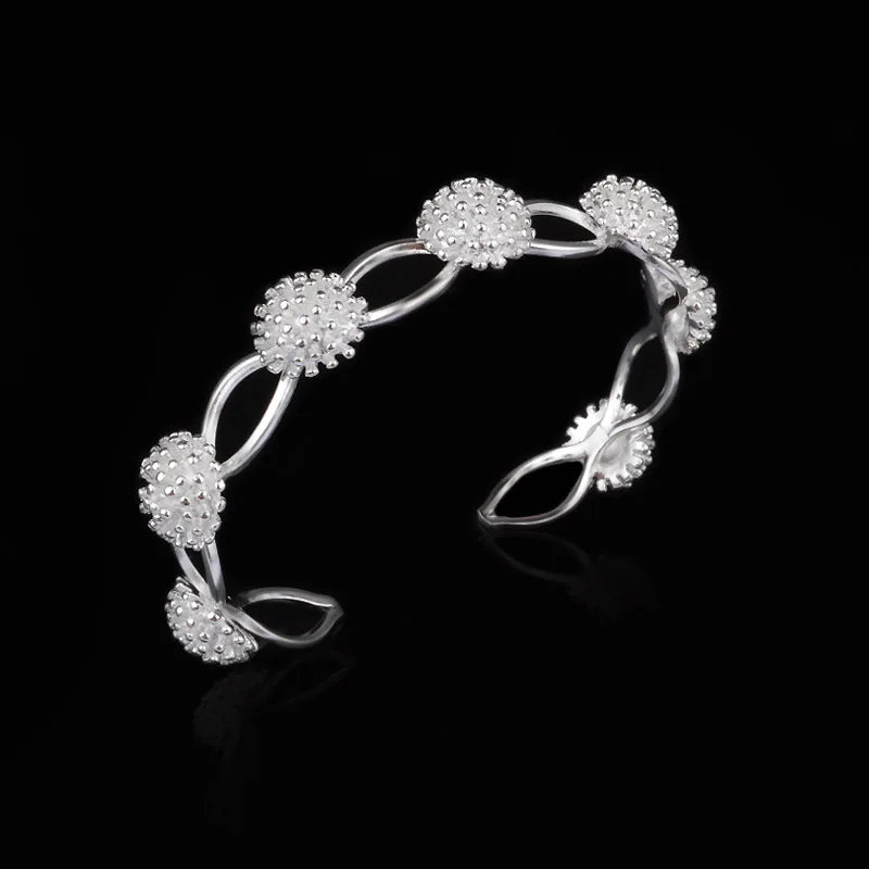 Seven Fireworks 925 Sterling Silver Cuff Bangle Bracelet