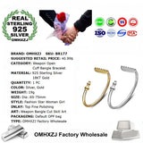 OMHXZJ 925 Silver 18KT Cuff Bangle Bracelet BR177