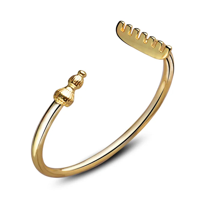 OMHXZJ 925 Silver 18KT Cuff Bangle Bracelet BR177