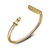 925 Sterling Silver 18KT Cuff Bangle Bracelet BR177