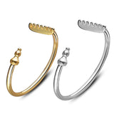 925 Sterling Silver 18KT Cuff Bangle Bracelet BR177