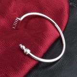 OMHXZJ 925 Silver 18KT Cuff Bangle Bracelet BR177