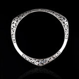 Engraved Tai Silver Cuff Bangle Bracelet for Wedding