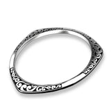 Engraved Tai Silver Cuff Bangle Bracelet for Wedding