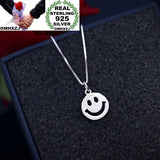 Smile Face 925 Sterling Silver Pendant Necklace