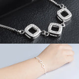 Square Zircon 925 Silver Bracelet BR88
