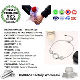 925 Silver Bracelet BR106 for Women - Three Circles Thin Design