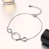 925 Silver Bracelet BR106 for Women - Three Circles Thin Design