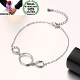 925 Silver Bracelet BR106 for Women - Three Circles Thin Design