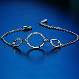 925 Silver Bracelet BR106 for Women - Three Circles Thin Design