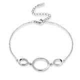 925 Silver Bracelet BR106 for Women - Three Circles Thin Design