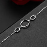 925 Silver Bracelet BR106 for Women - Three Circles Thin Design
