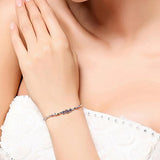 Romantic Heart Purple 925 Silver Bracelet Bangle SZ84