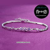 Romantic Heart Purple 925 Silver Bracelet Bangle SZ84