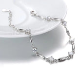 Romantic Zircon 925 Sterling Silver Bracelet Bangle SZ112
