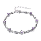 Romantic Zircon 925 Sterling Silver Bracelet Bangle SZ112