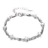 Romantic Zircon 925 Sterling Silver Bracelet Bangle SZ112