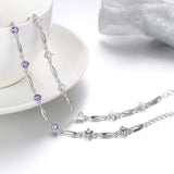 Romantic Zircon 925 Sterling Silver Bracelet Bangle SZ112