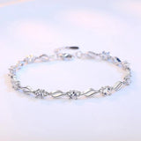 Sweet Woman Girl Party Gift Purple 925 Sterling Silver Bracelet Bangle