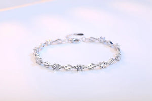 Sweet Woman Girl Party Gift Purple 925 Sterling Silver Bracelet Bangle