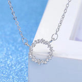 925 Silver Circle Pendant Necklace with Twisted Chains - Ocean Gift