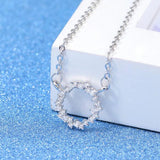 925 Silver Circle Pendant Necklace with Twisted Chains - Ocean Gift