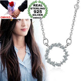 925 Silver Circle Pendant Necklace with Twisted Chains - Ocean Gift