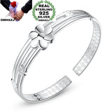 European Woman 925 Silver Bracelet Bangle Gift