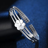 European Woman 925 Silver Bracelet Bangle Gift