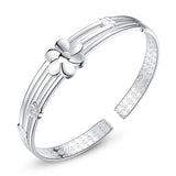 European Woman 925 Silver Bracelet Bangle Gift