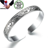 Vintage Flower S925 Sterling Silver Bracelet Bangle