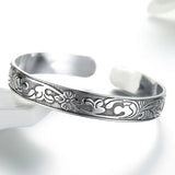 Vintage Flower S925 Sterling Silver Bracelet Bangle
