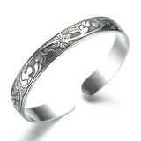 Vintage Flower S925 Sterling Silver Bracelet Bangle