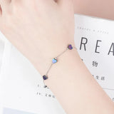 Colorful Heart 18KT Bracelet Bangle European Woman Girl Gift